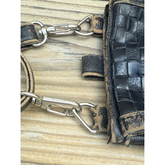 Sacchetto by Tokyobay Biker Themed Black Mini Crossbody Bag Distressed 4x6 Inch - Picture 4 of 11
